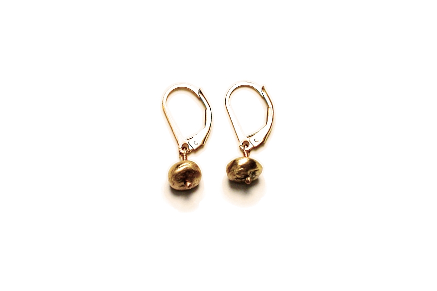 gold nugget earrings   $340.00   item 03-025 