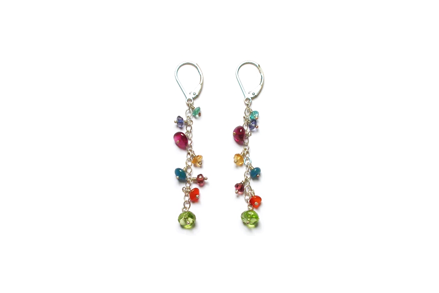 multicolour short dangle earrings   $75.00   item 04-002 