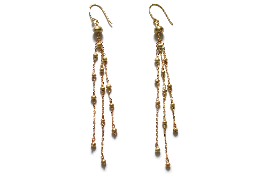gold mini-nugget cascade earrings   $395.00   item 04-425 