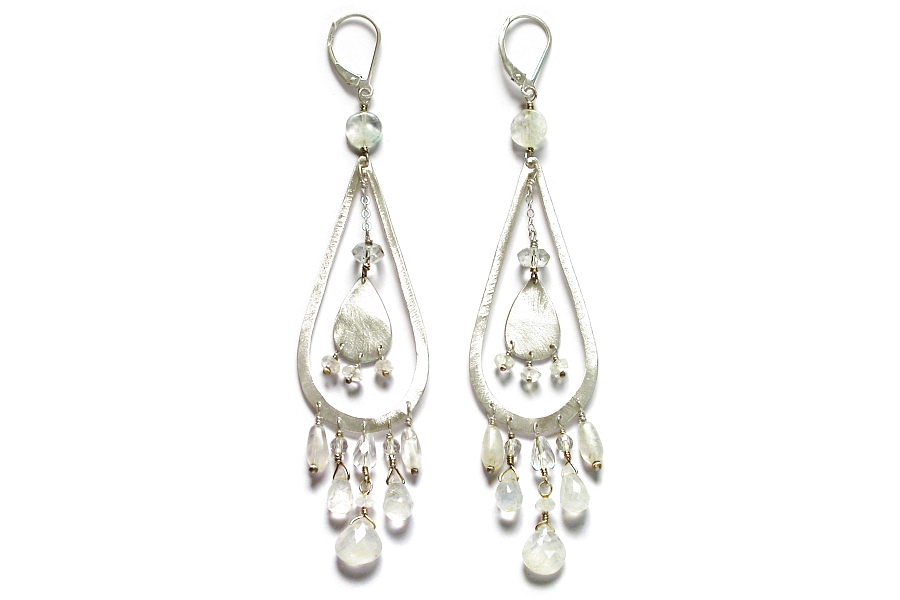 superfancy moonstone & silver drop earrings   $280.00   item 06-113 