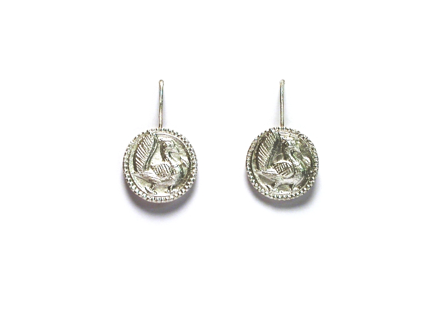 silver bird indian charm earrings   $140.00   item 07-132 