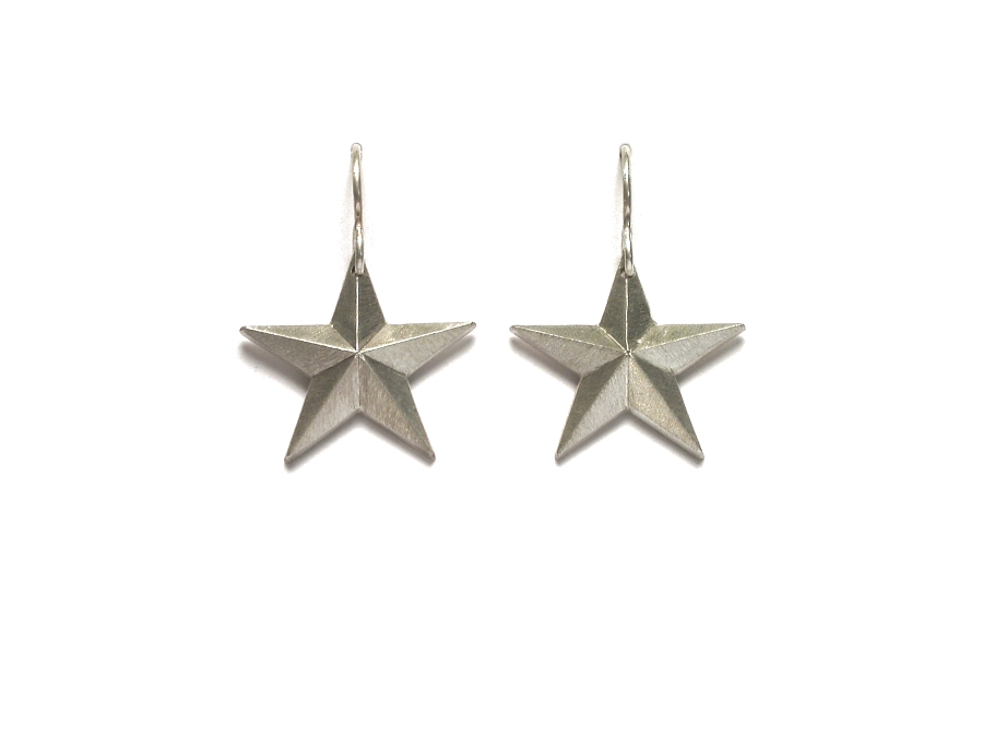 large silver star 'gem' earrings   $150.00   item 07-240 