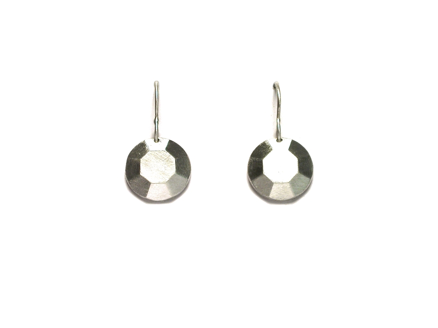 silver circle 'gem' earrings   $95.00   item 07-246 