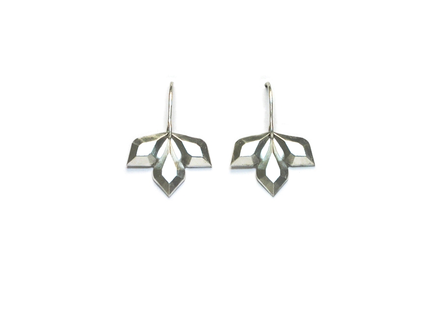 silver 'fleur' earrings   $140.00   item 09-125 
