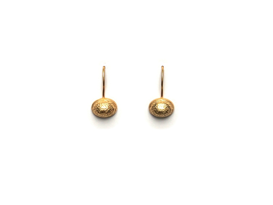 gold-plated silver 'mosaic' oval dome earrings   $120.00   item 10-150 